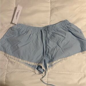 Princess Polly Light Blue Striped Shorts